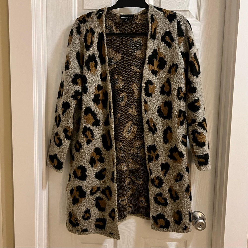 Fortune + Ivy leopard print cardigan
